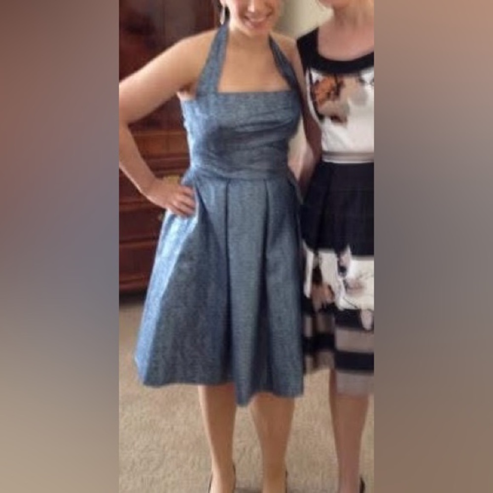 David Meister Blue Silver Dress